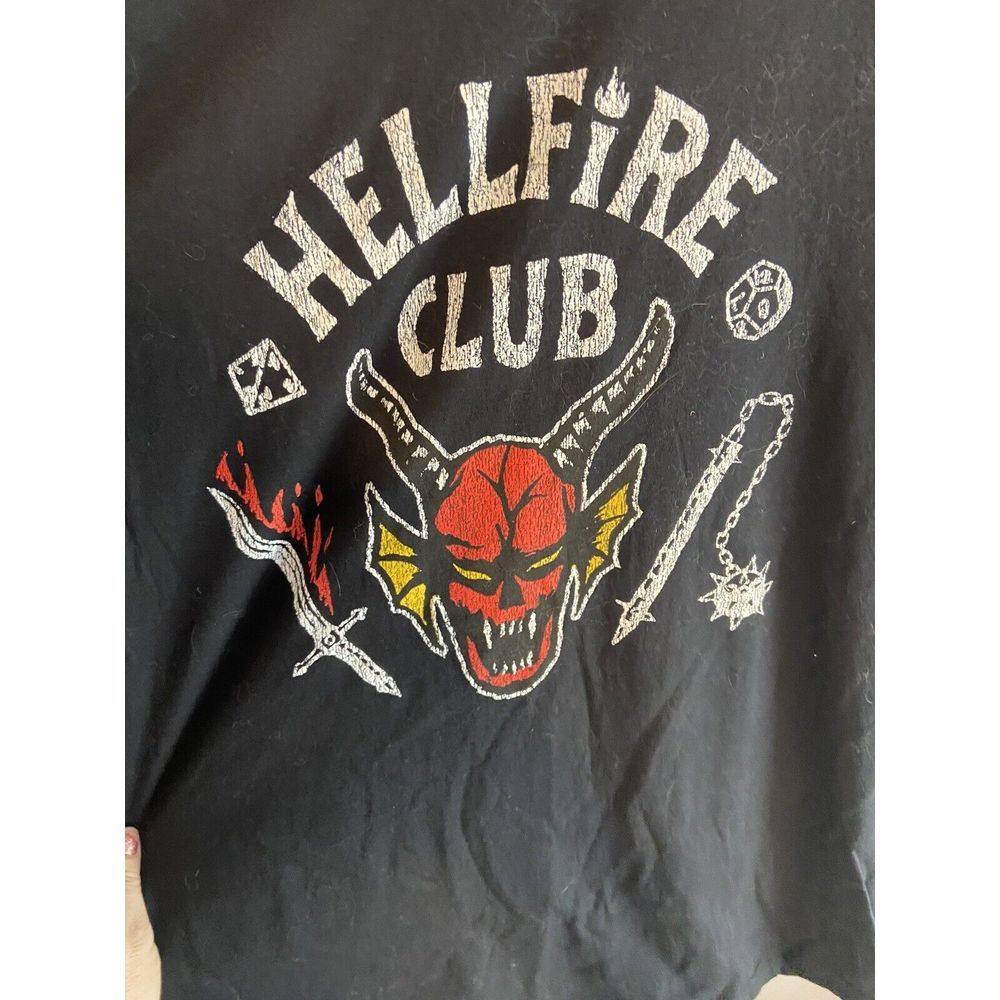 Men's- Stranger Things- Hell Fire Club Black Tagless T-Shirt-‎ Size XL- NWT